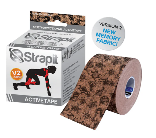 Attēls Strapit ACTIVETAPE 5 cm x 5 m – Bēšs/Melns