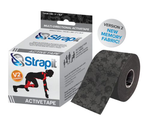 Attēls ACTIVETAPE 7,5CM x 5M - PELĒKS/MELNS STRAPIT
