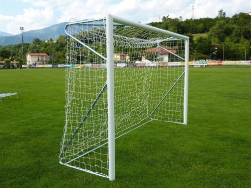 Attēls Poarta Futsal Aluminiu 3x2 m, independenta, cu colturi sudate si suporturi rabatabile pentru plasa