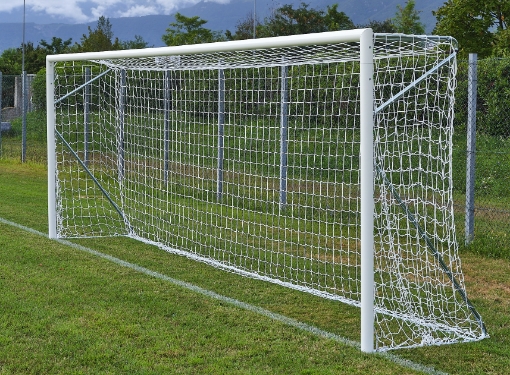 Attēls Pārvietojami alumīnija futbola vārti 6 × 2 m — Ø80 mm ar iekļautu tīklu — VI 6033